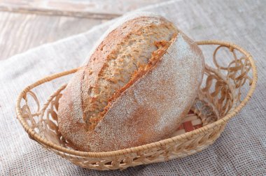 taze somun ekmek antika arka plan üzerinde