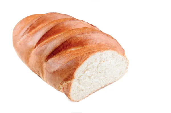 흰 바탕에 빵 한 덩어리 — 스톡 사진