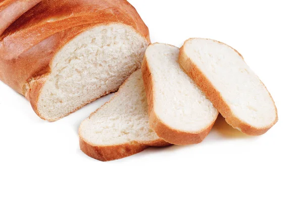 Pan con rebanadas aisladas — Foto de Stock