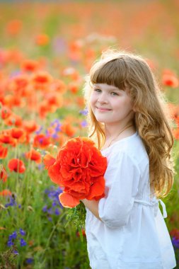 Kır çiçekleri malzeme çekme alanı çocuk. Kız oyunda bir çayır ve pic