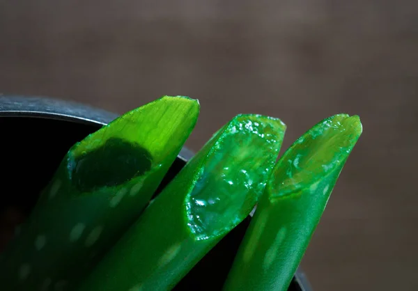 Slice Aloe Vera Très Utile Phytothérapie Pour Les Soins Peau — Photo