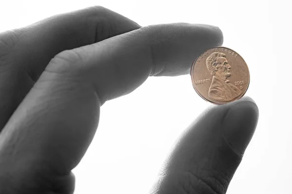 Primer plano de Penny Coin aislado en blanco — Foto de Stock