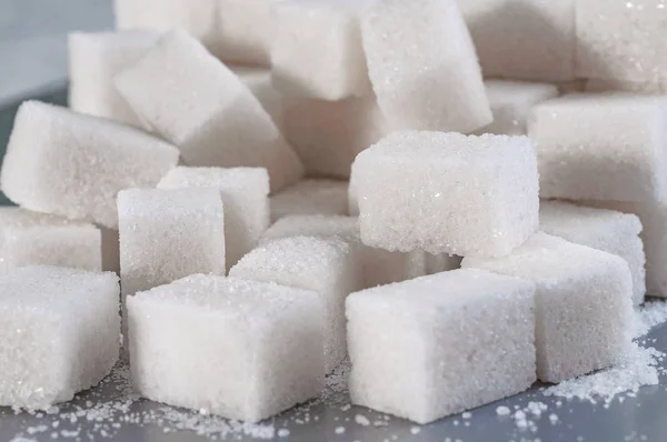 Azúcar granulado blanco primer plano — Foto de Stock