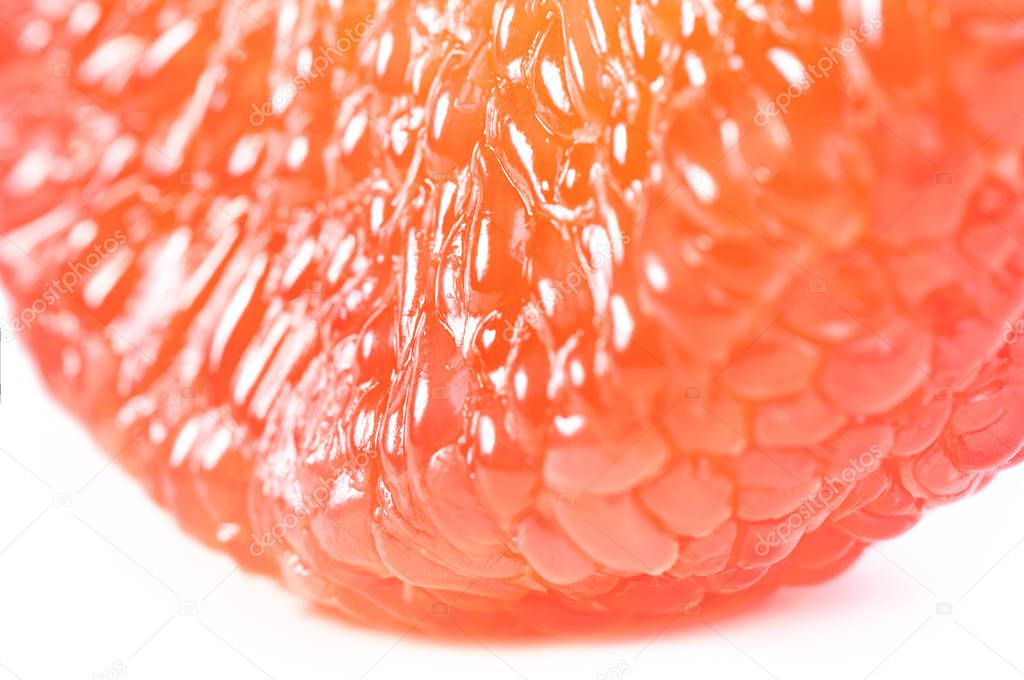 Citrus paradisi or grapefruit peeled closeup fruit
