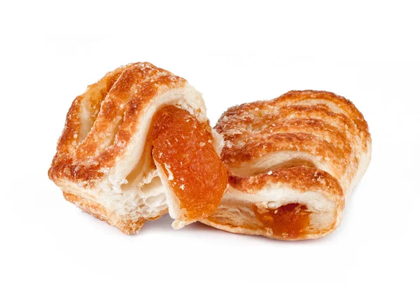 Beyaz izole reçelli kurabiye tatlı yakın çekim — Stok fotoğraf