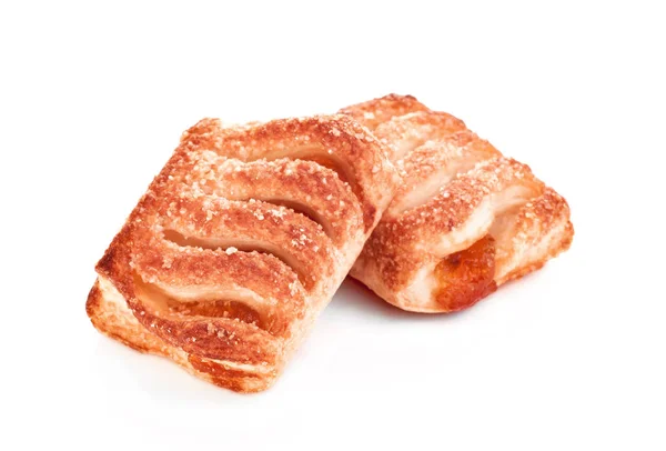 İzole, beyaz arka plan üzerinde seçici odak reçelli kurabiye — Stok fotoğraf