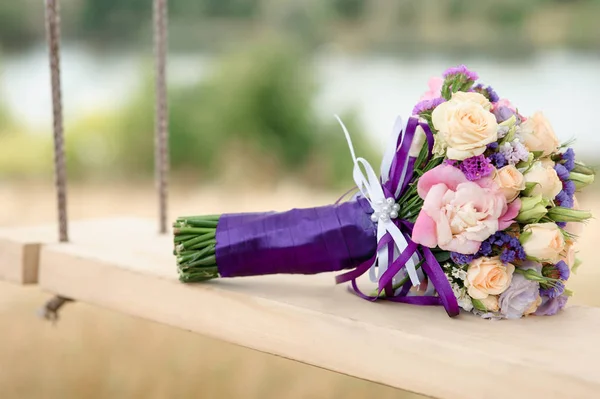 Stylish Wedding bouquet with fresh flowers — Stock Photo, Image