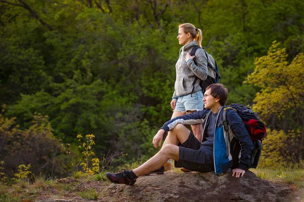 Het Aantal Wandelaars Ontspannen Tijdens Wandelen Reizen Vakantie Vakantie Avontuur — Stockfoto