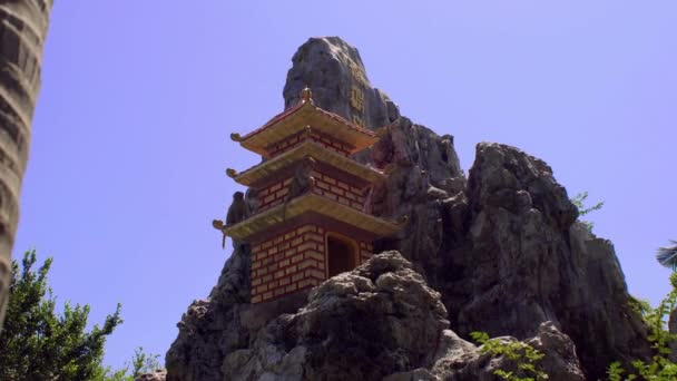 マカクザル岩の上に座って。猿の島、ベトナム — ストック動画