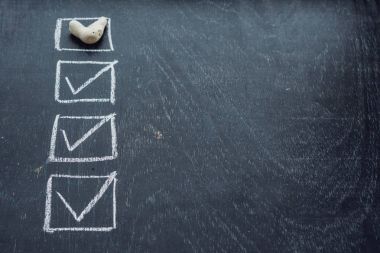 Mark denetim listesi üzerinde kontrol, kavramı kutu kene... Deniz Tema