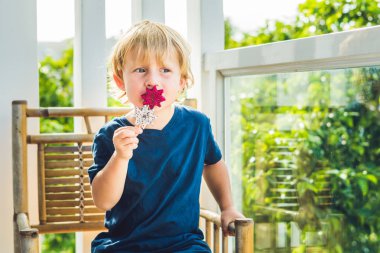 Çocuk smoothies dragon meyve nane yaprağı ve içme pipet ile gelen tutar