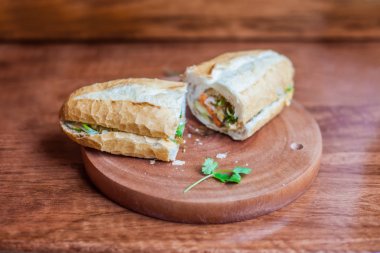 delicious Vietnamese Bahn Mi sandwich clipart