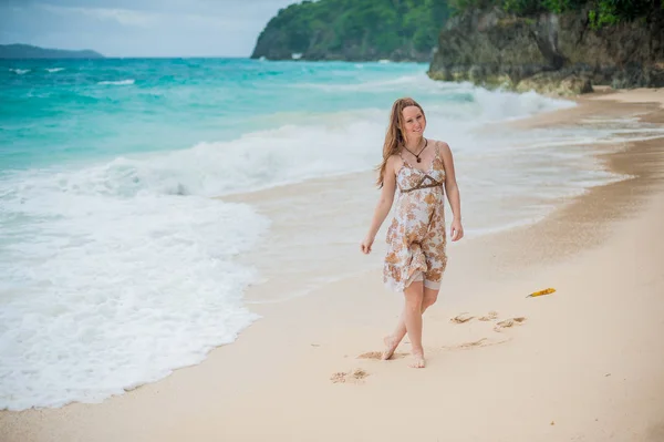 girl walks  on the Boracay