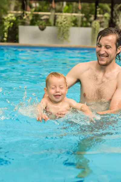 Happy family father and son