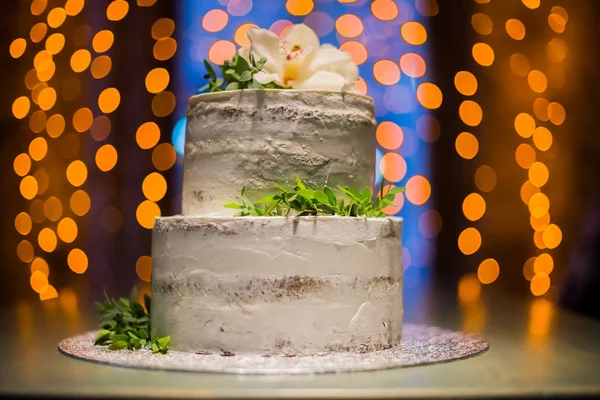 Hochzeitstorte auf zwei Ebenen — Stockfoto