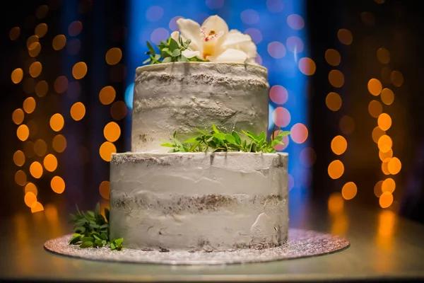 Ten dwupoziomowy tort weselny — Zdjęcie stockowe