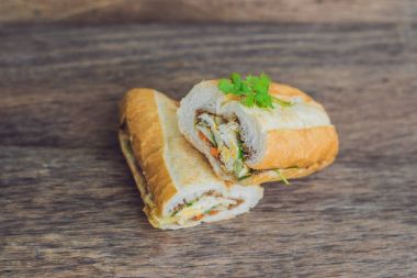 lezzetli Vietnam Bahn Mi sandviç