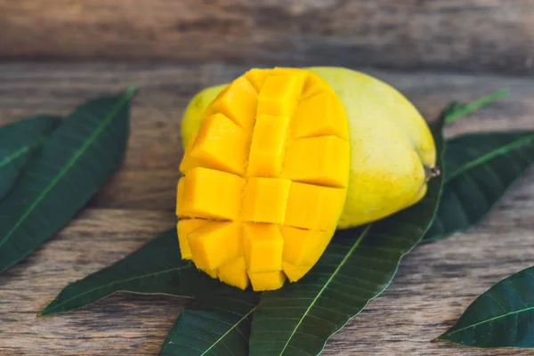 Foglie di mango e mango — Foto Stock