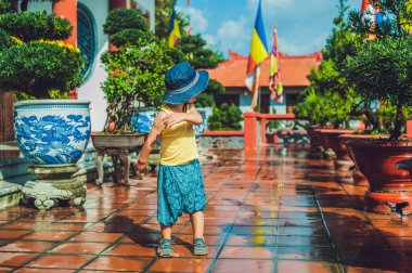 Budist tapınağı Vietnam çocukta 