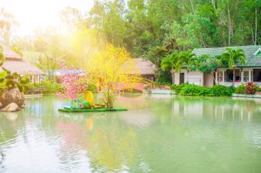 Ay yeni yıl şanslı süslemeleri