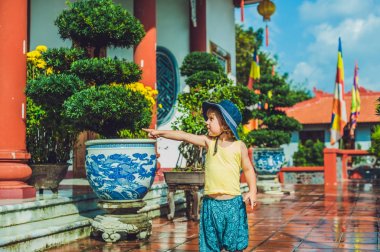 Budist tapınağı Vietnam çocukta 