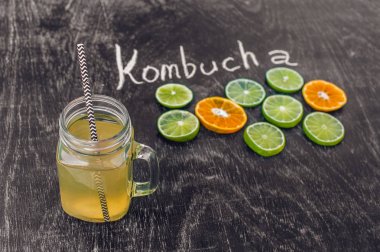 Homemade Fermented Raw Kombucha Tea clipart