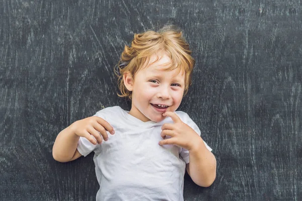 Little  kid boy with space for text — Stock Photo, Image