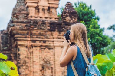 Kadın turist Vietnam.