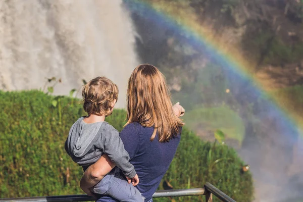 Mom and son near Elephant waterfall
