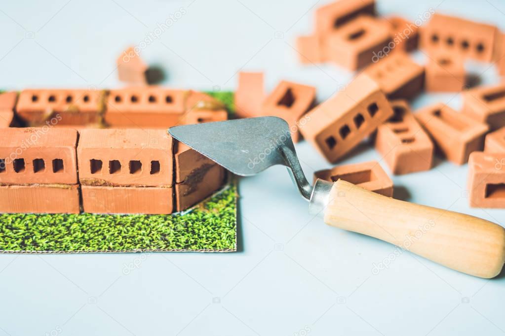 Real small clay bricks 