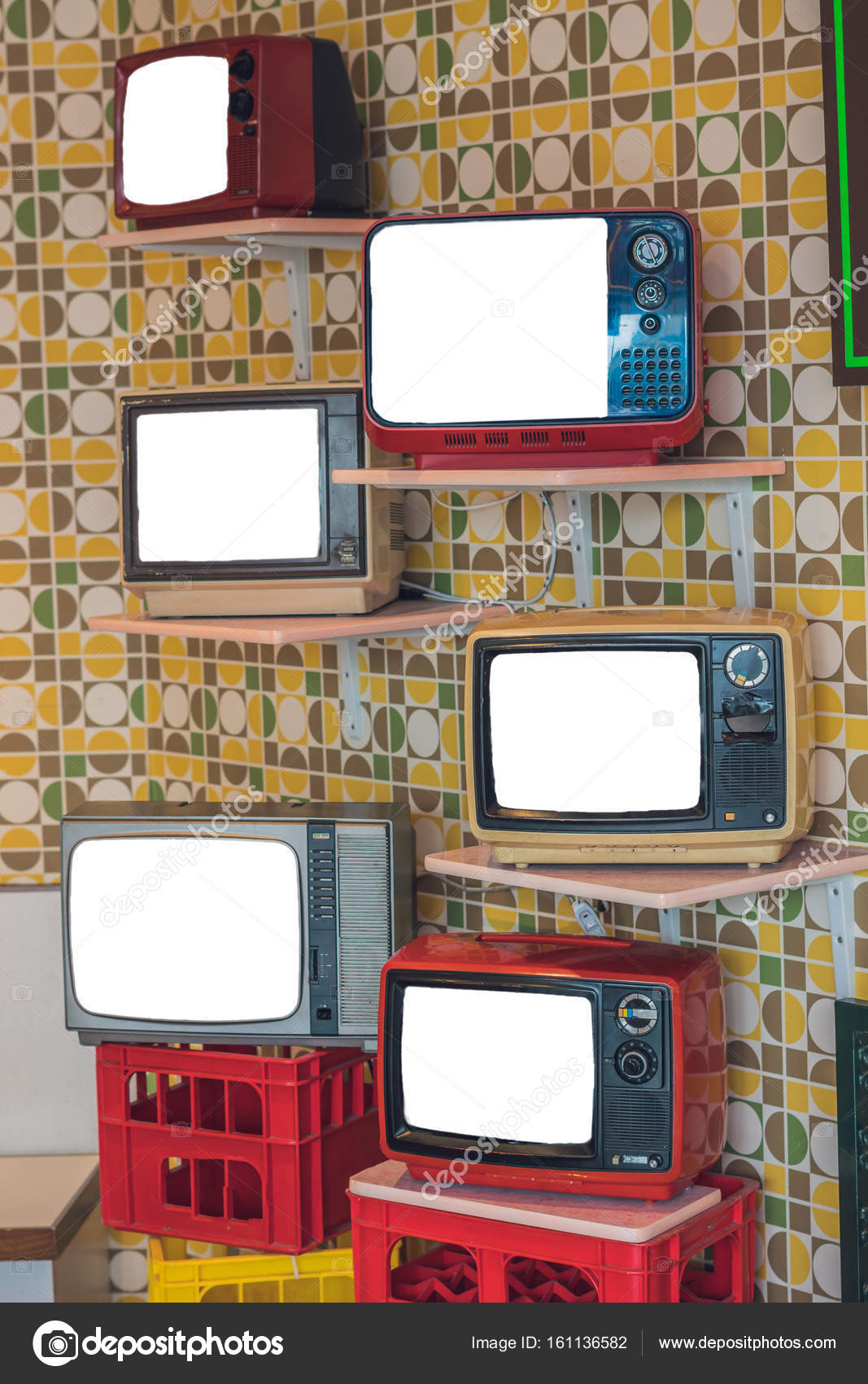 Many Retro Television Shelves Boxes Stock Photo by ©galitskaya 161136582