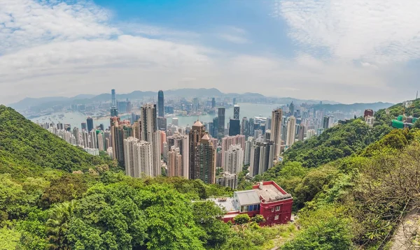 Stor panorama av Hong Kong skyline. — Stockfoto