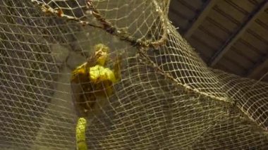 Çocuk spor kulübünde engel kursunu geçer
