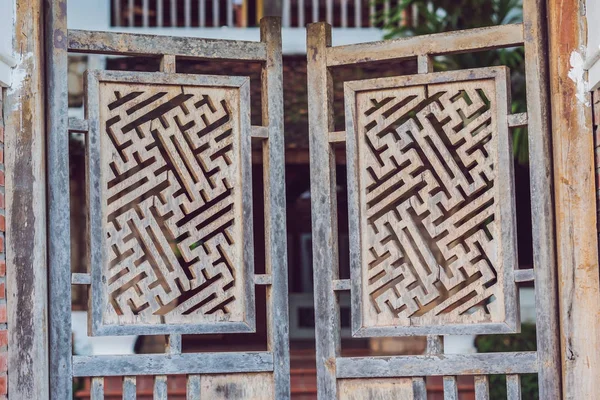 Detail of carved wood ornamental oriental artistic decorative trim: can be used as background or texture