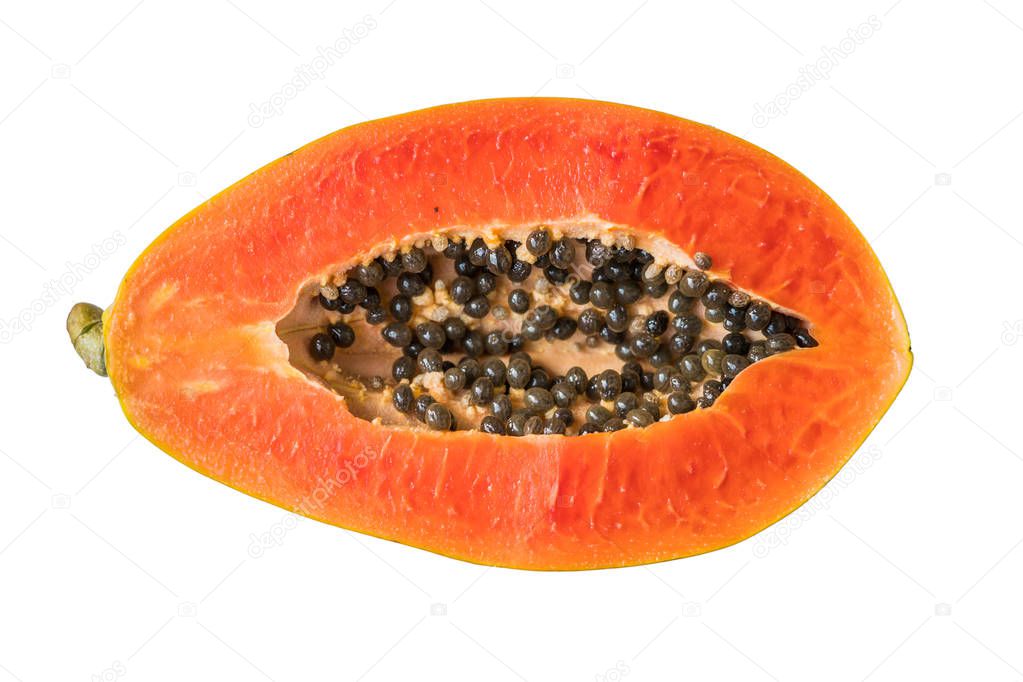half cut ripe papaya 