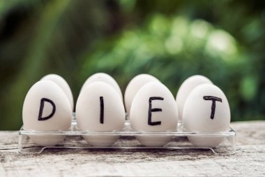 Diyet kavramı. Diyet yumurta bir kapta