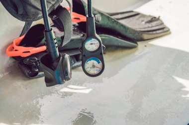 Dalış ve sualtı pusula için ekipman dalış için hazır.