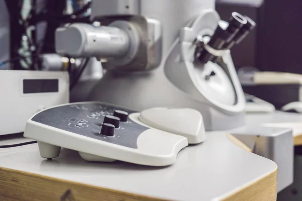 transmission electron microscope in a scientific laboratory.