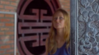 Steadycam atış bir Budist tapınağı Ho Quoc Pagoda Phu Quoc Adası, Vietnam