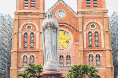 Notre dame de Saigon Cathedral, build in 1883 in Ho Chi Minh city, Vietnam. clipart