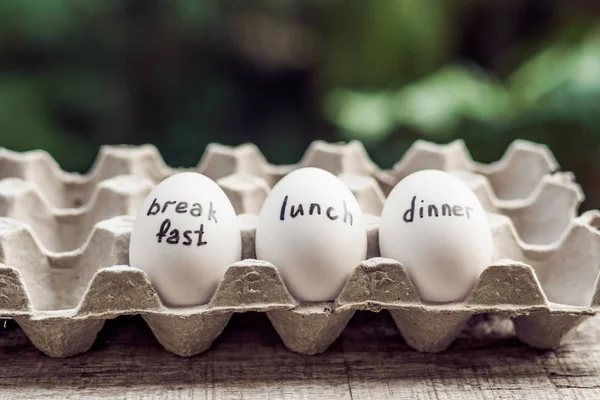 Konzept Mono Diät Diät Frühstück Mittagessen Abendessen — Stockfoto