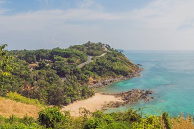 günbatımı promthep cape ve yanui beach üzerinde. Phuket, Tayland