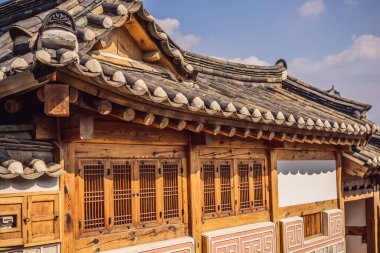 Kore geleneksel evleri korunmuş bukchon hanok Köyü ünlü yerlerinden olduğunu
