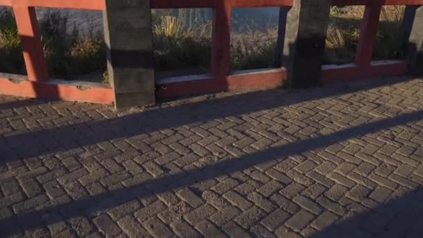 Sunrise at the view point on the Bromo volcano inside the Tengger caldera on the Java Island, Indonesia — Stock Video