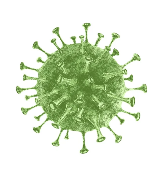 Brote mortal de coronavirus. Concepto de riesgo para la salud médica pandémica. Célula de enfermedad en blanco — Foto de Stock
