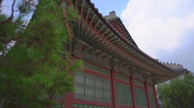 Seul 'deki eski Kore sarayı. Yavaş çekim.