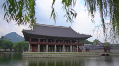 Seul 'deki eski Kore sarayı. Yavaş çekim.