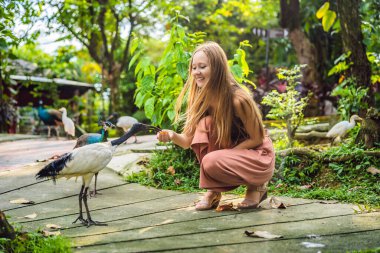 Coronavirus bitti. Karantina zayıfladı. Maskeni çıkar. Artık halka açık yerlere gidebilirsin. Afrika 'nın kutsal özünü besleyen genç bir kadın.
