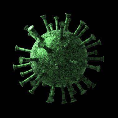 Coronavirus 2019-nCov, COVID 19 Coronavirüs konsepti grip salgını ve koronavirüs gribi salgını için tedavi edilebilir. Mikroskop virüsü yaklaşıyor. 3d oluşturma