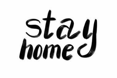 Beyaz harflerle izole edilmiş el yazısı. Coronovirus COVID 19 konsepti